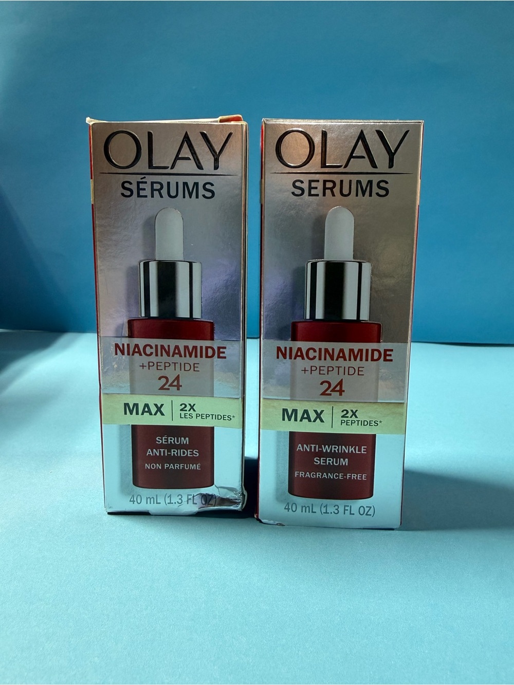 OLAY Serums Niacinamide + Peptide 24 Anti-Wrinkle Serum — Red & Silver